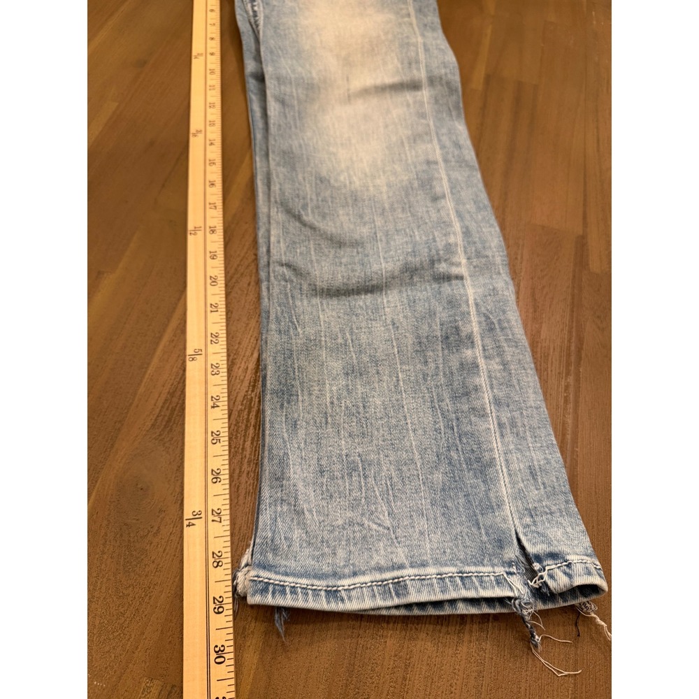 Buckle Black Fit No. 3 Bootcut Jeans Light Wash Slim Fit 29x32 Distressed Hem - Picture 5 of 7